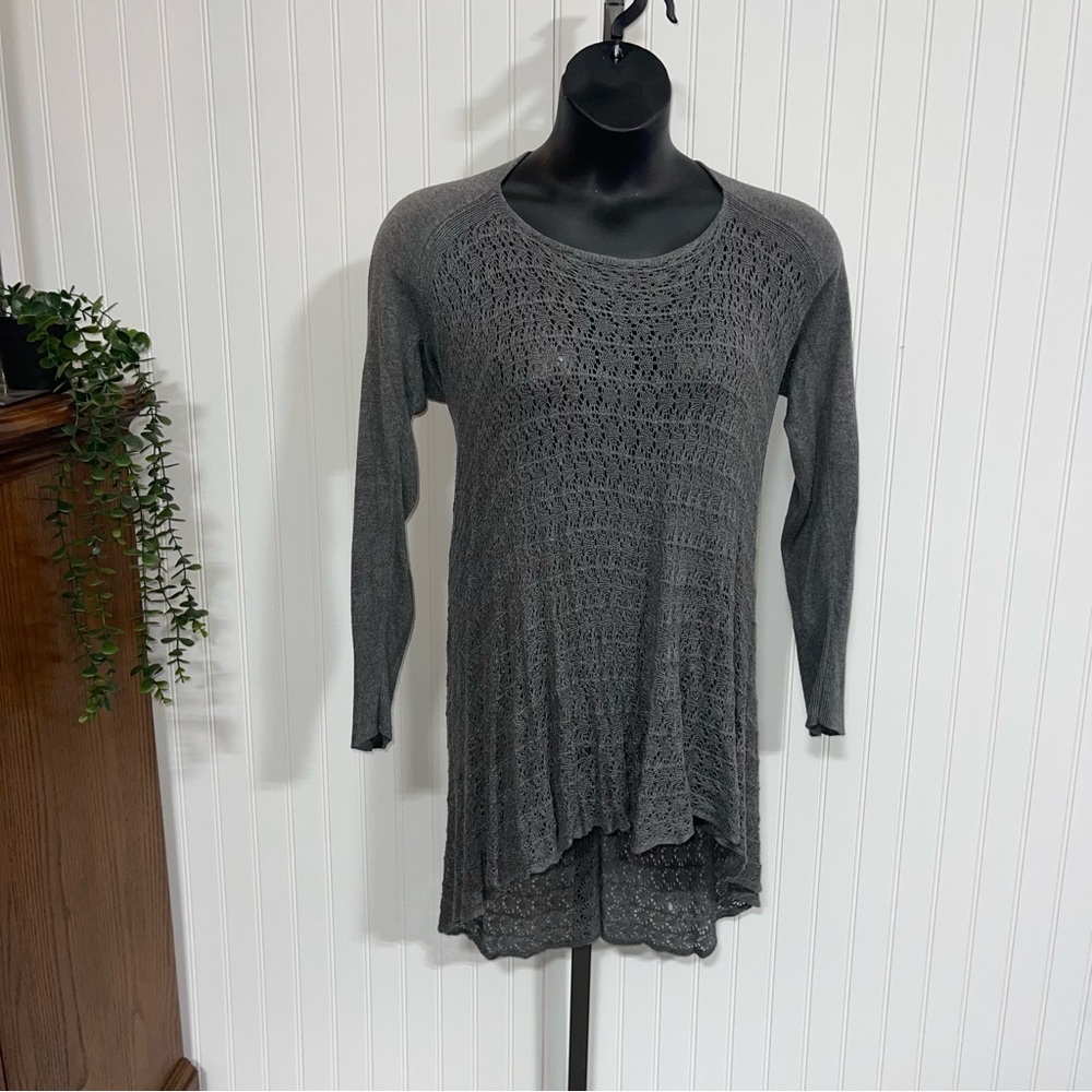 Grace & Lace Gray Asymmetrical Tunic sweater Top